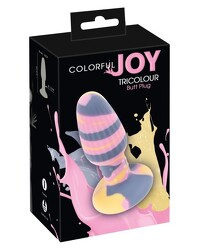 Analplug „Colorful Joy Triple Colour Butt Plug“ mit Saugfuß